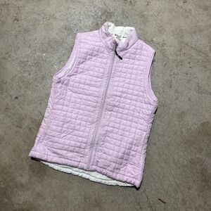 Sunice Quilted Vest Lightweight Sleeveless Puffer Jacket Pink And White Womens M